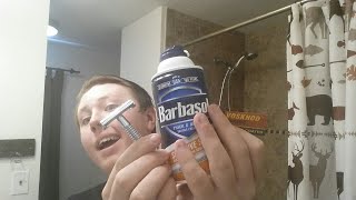 Barbasol, voskhod blade, and a 4th of July shave! (Also the weirdest video ive ever made lol)