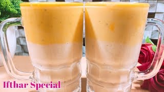 രണ്ട് കളറിൽ ചെറുപഴം കൊണ്ട് സൂപ്പർ Ifthar Special Drink//2 Leyar Banana Shake