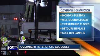 TRAFFIC ALERT: Closures on I-84 to begin Monday