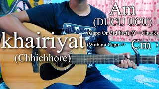 Khairiyat Bonus Track | Chhichhore | Guitar Chords Lesson+Cover, Strumming Pattern, Progressions...
