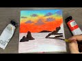 most beautiful seascape scenery painting acrylic painting for beginners