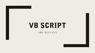 VB Script of Indusoft Web Studio Educational