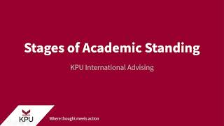 Academic Standing: Stages of Academic Standing