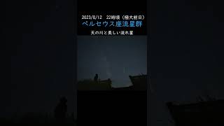 緑の流星痕が美しい流れ星と天の川（ペルセウス座流星群 極大前日）/Perseids meteor shower / #shorts