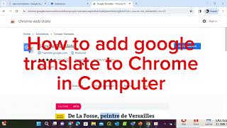 របៀបតម្លើងgoogle translateក្នុងកុំព្យូទ័រ (How to add google translate to Chrome in Computer)