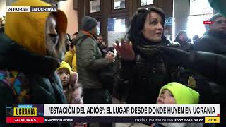 "Estación del adiós": El lugar desde donde huyen en Ucrania | 24 Horas TVN Chile