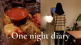 [Night Routine] from 8pm until bedtime/making cabbage rolls/winter nights for relaxing alone time