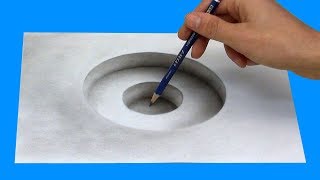 How to draw a round 3d hole  Trick art with Graphite Pencils By Sagar || BACKPOCKET