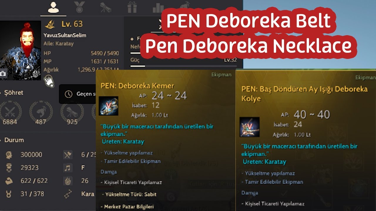 Bdo Karatay Pen Deboreka Belt Pen Deboreka Necklace Youtube