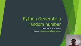7 - Python Generate a random number