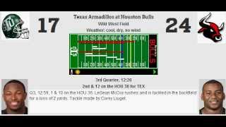 Week 14: Texas Armadillos (9-4) @ Houston Bulls (11-2)