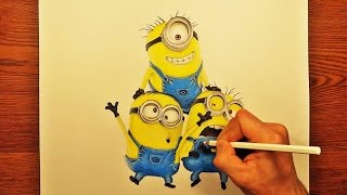 Speed Drawing:  How to Draw A Minions (Despicable Me) 2015