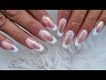 Beginner, how to do buldier gel nail extensions on forms like a pro. Glazed nails with french