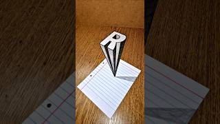 Amazing 3D Letter (R) Real Illusion On Paper 😲🔥 #3dart #3ddrawing #drawingtutorial #paperart #foryou
