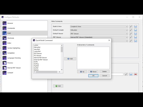 Configuring The Build System Texstudio Latex Youtube