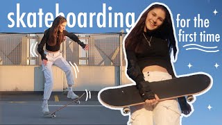 SKATEBOARDING FOR THE FIRST TIME *help*! Learning to skateboard tips (beginner skating vlog)