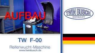 Aufbauvideo der TW F-00 Reifenwucht-Maschine von TWIN BUSCH®