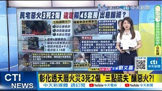 【每日必看】彰化透天厝火災3死2傷 \