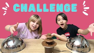 Chocolate Fountain Fondue Challenge #andriana Τα κορίτσια παίζουν τσάλεντζ φαγητού Andriana Games