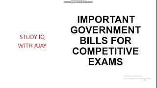 Important Bills and Acts 2020 | Part - 2 | UPSC 2020 | CLAT 2020 |  HSSC | CHSL | EPFO | SSC |