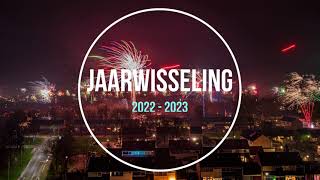 Vuurwerk in Delfzijl tijdens de jaarwisseling 2022 - 2023.