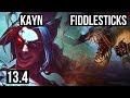 KAYN vs FIDDLE (JNG) | 2.2M mastery, Legendary, 500+ games, 13/3/7 | KR Master | 13.4