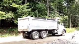 Dump truck backing up