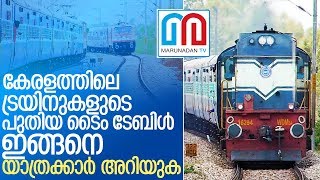 കേരളത്തിലെ പുതിയ റെയില്‍വേ ടൈം ടേബിള്‍ ഇങ്ങനെ...  I New railway time table