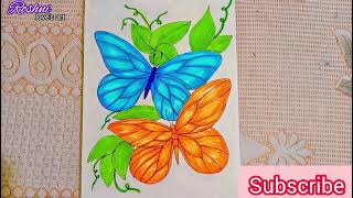 How to draw a Butterfly easy step by step/Butterfly drawing/Butterfly drawing easy cute/Easy drawing