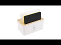 TaffHOME Kotak Tisu Kayu Tissue Box dengan Holder Smartphone - ZJ008 (Putih) - 7RHXQ0WH