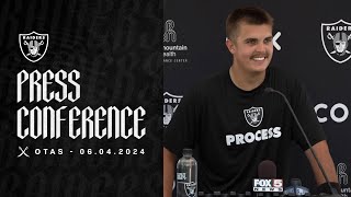 Aidan O'Connell, Gardner Minshew II and Malcolm Koonce Presser - 6.4.24 | Raiders | NFL