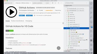 Showing GitHub Actions VSCode Plugin