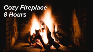 8 Hours Relaxing Fireplace with Crackling Sounds / No Music