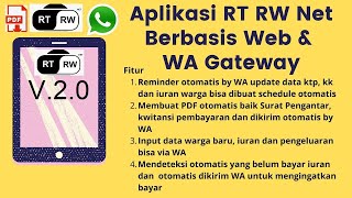 APLIKASI RT RW V.2.0 BERBASIS WEB DAN WHATSAPP GATEWAY PART I