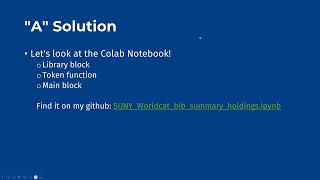 6. Using the WorldCat API to integrate holdings information and ILS data