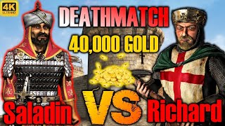 SALADIN vs LIONHEART - 40k DEATHMATCH - 100/1000 SPEED - Stronghold Crusader HD