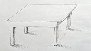 How to draw a wooden table step by step