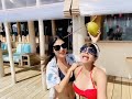 mouni roy and mandira bedi kissing and dancing in a bikini having fun