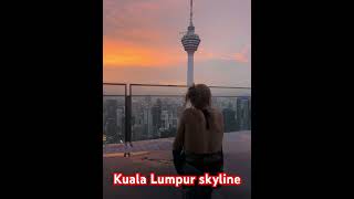 Kuala Lumpur golden hour skyline swimming pool rooftop #malaysia