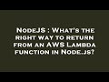NodeJS : What's the right way to return from an AWS Lambda function in Node.js?