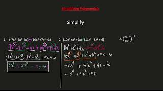 Simplifying Polynomials -Math with Professor E!
