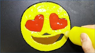 Emoji Pancake Art - Heart Eyes