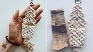 DIY keychain envelope with Christmas message/ Macrame Christmas Tree