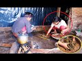 Bungwa helping ANITA to smear floor II Adhiraj Cooking for family