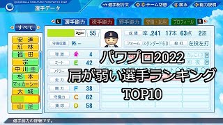 【パワプロ2022】肩力が低い実在選手ランキング