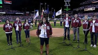 WS 2009 Gm 3: Cast of 'Glee' sings the anthem