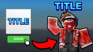 How to make a TITLE SHOP in ROBLOX!