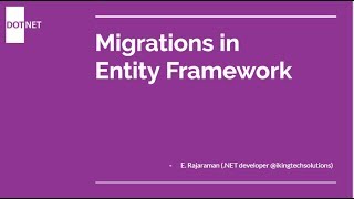 Entity Framework - Migrations in SQL Server Database