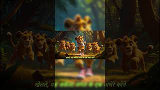 शेर के बच्चे की भूत से भयानक मुलाकात !!  Kid’s LION Hindi || English || Rhymes || STORIES || SONGS.