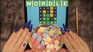 ASMR Squashies Gummies & WORDLE on iPad | Whispered Game Play